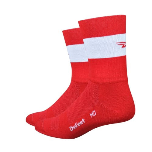 DeFeet Aireator Socks, Team Defeet Red/White Stripe
