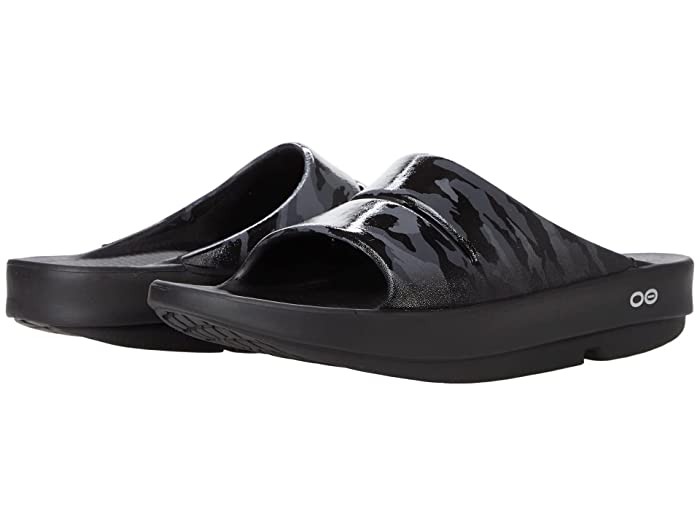 Oofos OOahh Women's Slide Sandal Black/Grey Camo