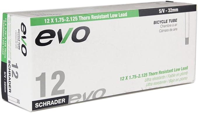 EVO Puncture Resistant Schrader Valve Inner Tube 12x1.75-2.125 32mm