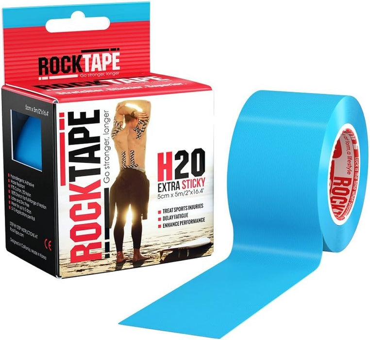 Rock Tape 20 Pre Cut Strips H2O Extra Sticky Blue