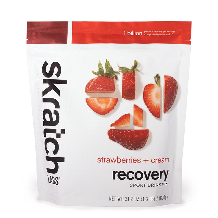 Skratch Labs, Sport Recovery, Drink Mix, Strawberries & Cream, Pouch, 12 servings