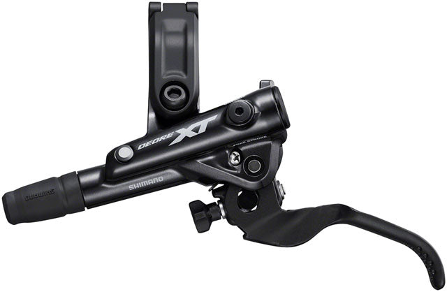 Shimano Deore XT BL-M8100/BR-M8100 Disc Brake and Lever - Front, Hydraulic, Post Mount, 2-Piston, Finned Pads, I-SPEC EV Clamp Band, Black