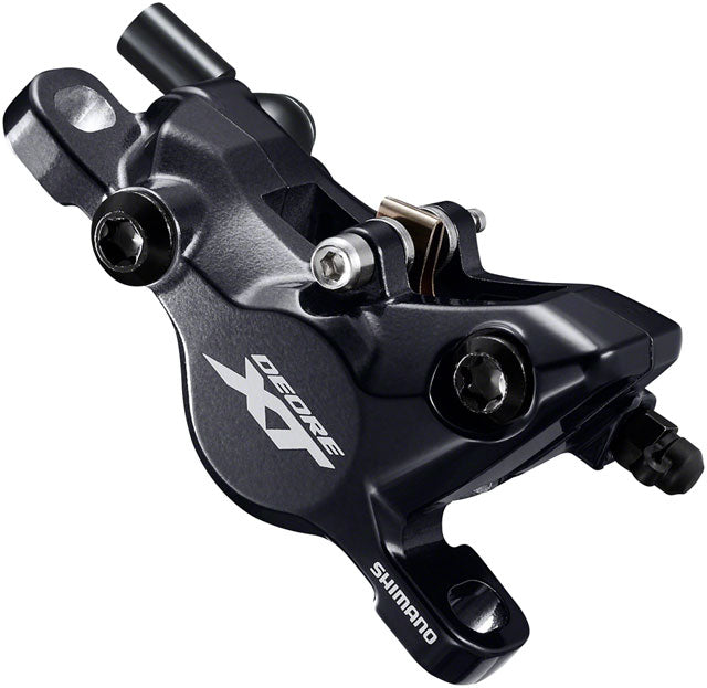 Shimano Deore XT BL-M8100/BR-M8100 Disc Brake and Lever - Front, Hydraulic, Post Mount, 2-Piston, Finned Pads, I-SPEC EV Clamp Band, Black