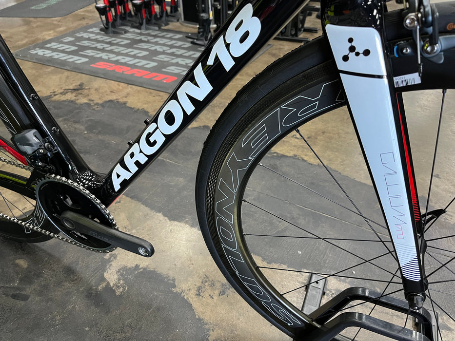 Argon 18 Gallium Pro Rim SRAM Force AXS - Reynolds AR58 Wheelset - Black/White 2019 DEMO