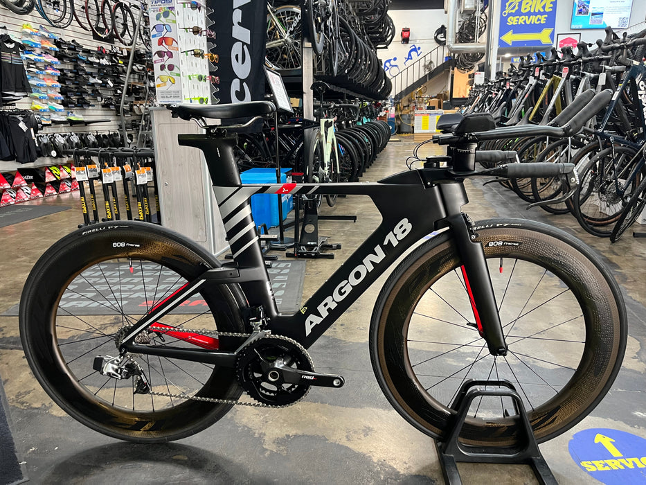 Argon 18 E-119 Tri+ SRAM Red eTap - Zipp 808 Firecrest Wheelset - Black 2022 DEMO