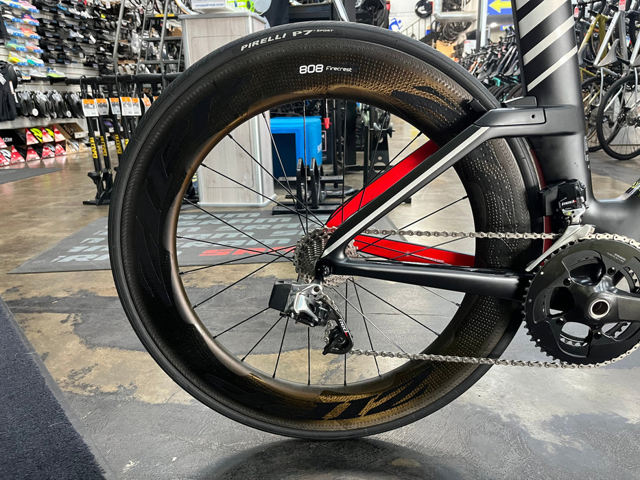 Argon 18 E-119 Tri+ SRAM Red eTap - Zipp 808 Firecrest Wheelset - Black 2022 DEMO