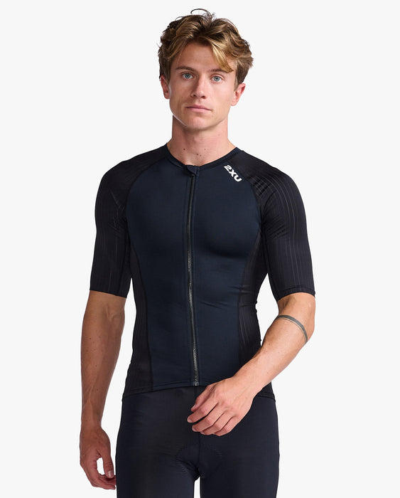 2XU Men's Aero Sleeved Tri Top - Black